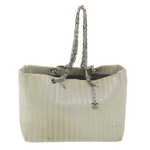 CHANEL Mademoiselle Chain Shoulder Bag Leather LIme Green CC - Picture 13 of 15